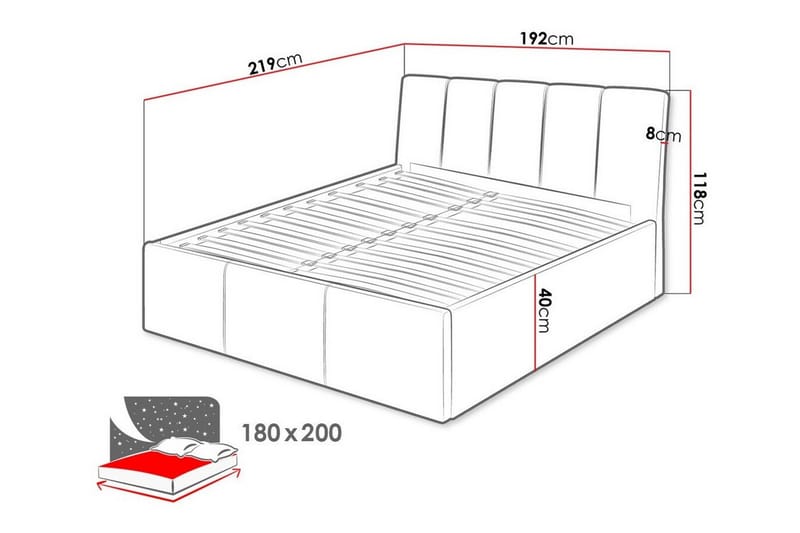 Aviemore Sengeramme 180x200 cm - Beige - Sengeramme & sengestel