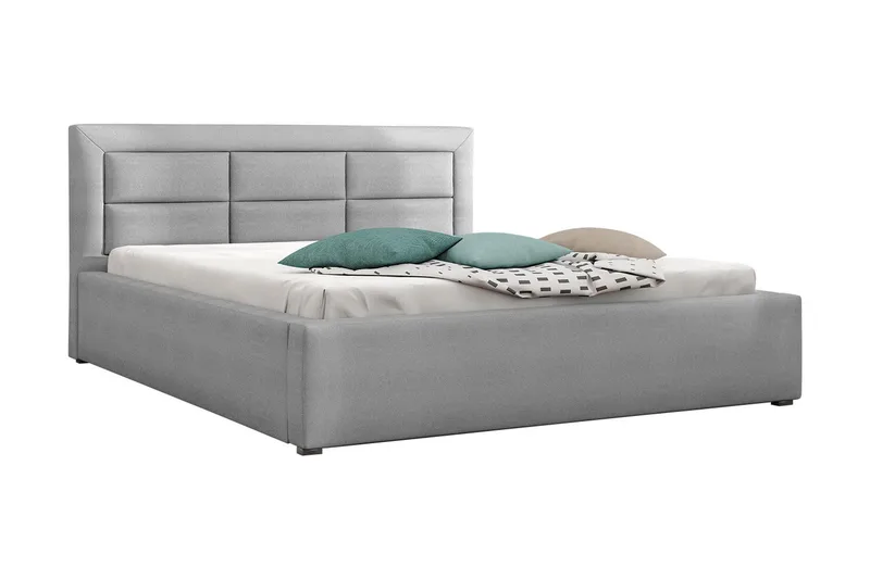 Axlunda Seng 200x200 cm Metalramme, Lysegrå