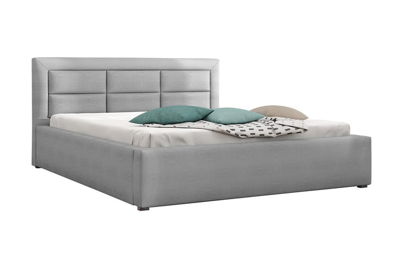 Axlunda Seng 200x200 cm Metalramme - Lysegrå - Møbler - Senge - Sengeramme & sengestel