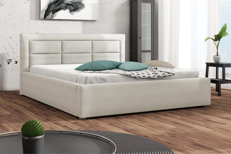 Axlunda Sengeramme 200x200 cm Metalramme - Hvid - Møbler - Senge - Sengeramme & sengestel