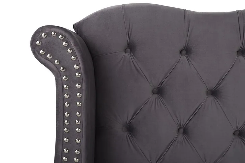 Ayette Dobbeltseng 160x200 cm - Grå/Velour - Møbler - Senge - Sengeramme & sengestel