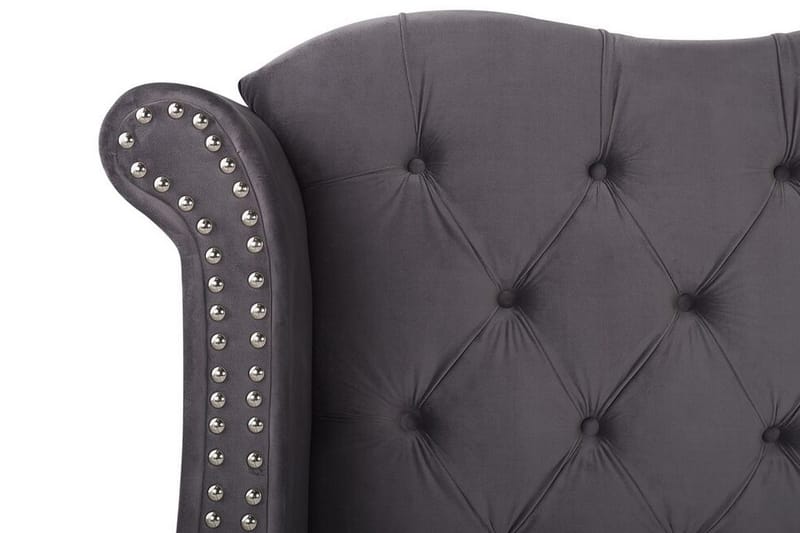 Ayette Dobbeltseng 160x200 cm - Grå/Velour - Møbler - Senge - Sengeramme & sengestel