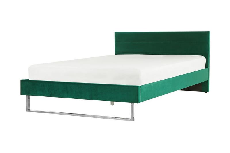 Badrou Seng 160x200 cm - Grøn/Velour - Sengeramme & sengestel