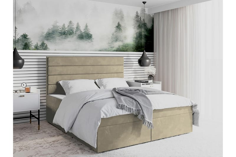 Bandon Sengeramme 160x200 cm - Beige - Sengeramme & sengestel