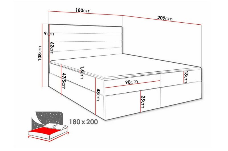 Bandon Sengeramme 180x200 cm - Mørkegrøn - Møbler - Senge - Sengeramme & sengestel