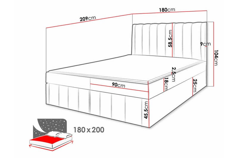 Bandon Sengeramme 180x200 cm - Mørkegrøn - Møbler - Senge - Sengeramme & sengestel