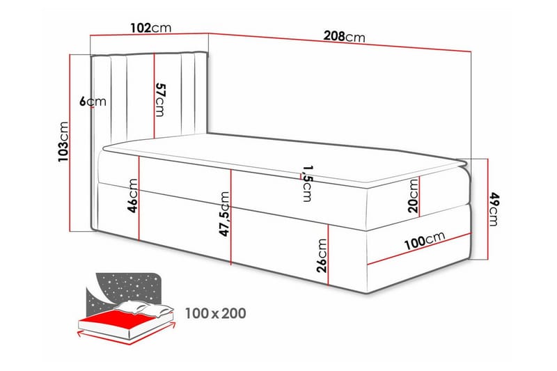 Betvallen Sengeramme 100x200 cm - Møbler - Senge - Sengeramme & sengestel
