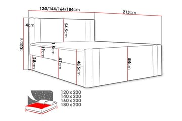 Betvallen Sengeramme 160x200 cm - Vinrød - Møbler - Senge - Sengeramme & sengestel