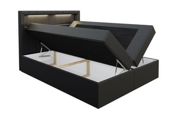 Boisdale Sengepakke 140x200 cm med Sengegavl + Topmadras med Fasthedsgrad Medium - Beige - Møbler - Senge - Sengeramme & sengestel