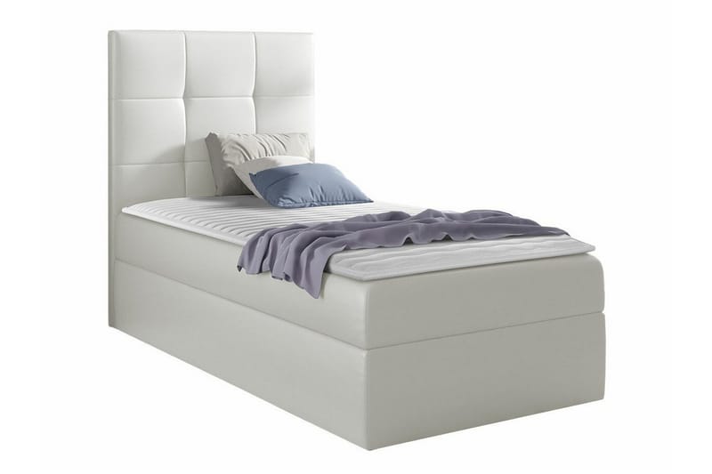 Boisdale Sengepakke med Opbevaring 80x200 cm med Sengegavl + Topmadras, Hvid