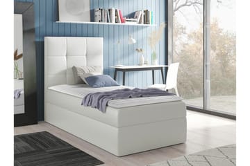 Boisdale Sengepakke med Opbevaring 80x200 cm med Sengegavl + Topmadras - Hvid - Møbler - Senge - Sengeramme & sengestel