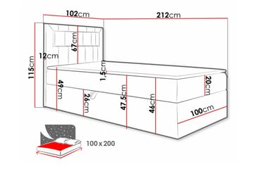 Boisdale Sengeramme 100x200 cm - Møbler - Senge - Sengeramme & sengestel