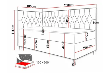 Boisdale Sengeramme 100x200 cm - Møbler - Senge - Sengeramme & sengestel