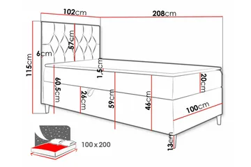Boisdale Sengeramme 100x200 cm - Møbler - Senge - Sengeramme & sengestel