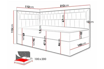 Boisdale Sengeramme 100x200 cm - Møbler - Senge - Sengeramme & sengestel