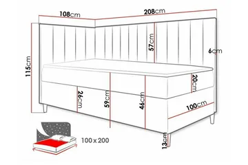 Boisdale Sengeramme 100x200 cm - Møbler - Senge - Sengeramme & sengestel