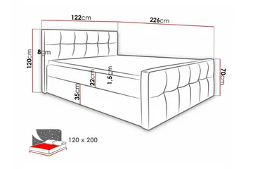 Boisdale Sengeramme 120x200 cm - Møbler - Senge - Sengeramme & sengestel