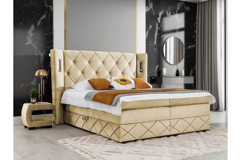 Boisdale Sengeramme 140x200 cm - Beige Creme - Sengeramme & sengestel