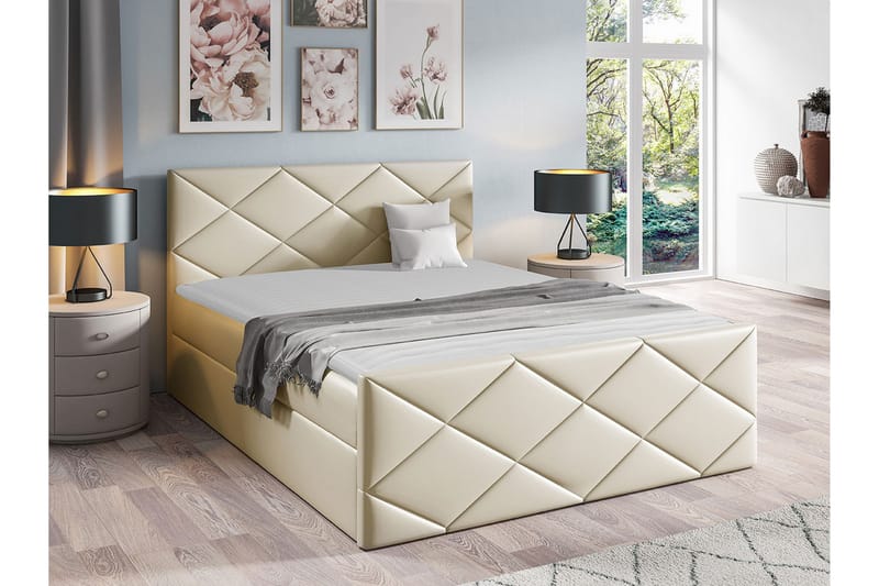 Boisdale Sengeramme 140x200 cm - Beige - Møbler - Senge - Sengeramme & sengestel