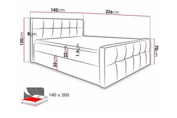 Boisdale Sengeramme 140x200 cm - Beige - Møbler - Senge - Sengeramme & sengestel