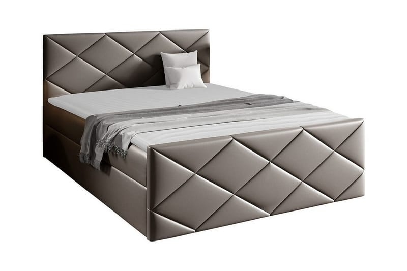 Boisdale Sengeramme 140x200 cm i Kunstlæder med Fasthedsgrad Medium, Taupe