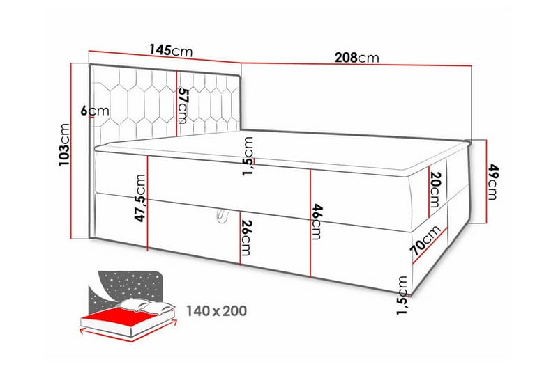 Boisdale Sengeramme 140x200 cm - Lysebrun - Sengeramme & sengestel