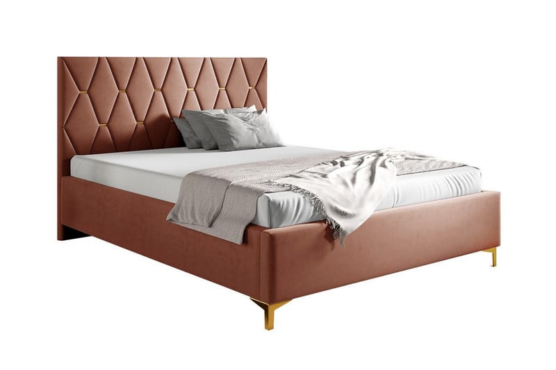 Boisdale Sengeramme 140x200 cm - Lyserød/Beige - Møbler - Senge - Sengeramme & sengestel