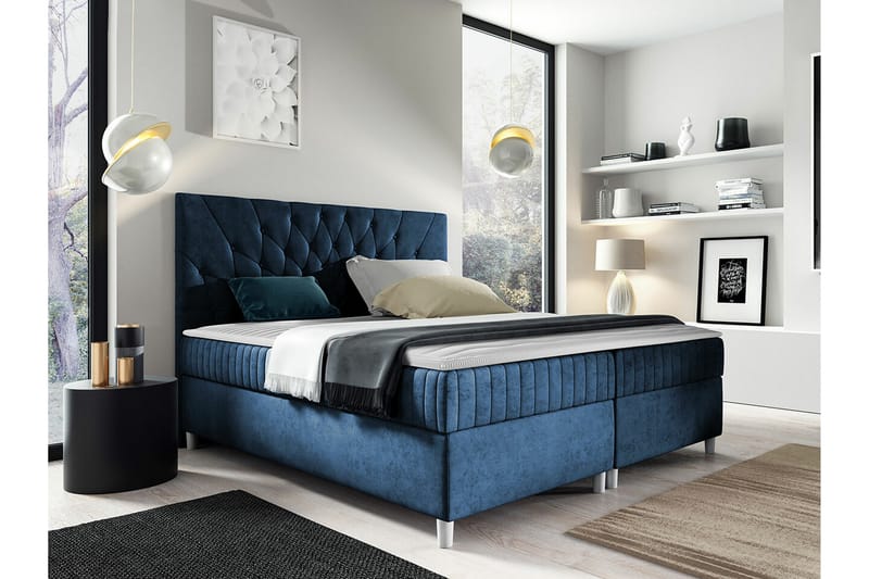 Boisdale Sengeramme 140x200 cm - Mørkeblå - Møbler - Senge - Sengeramme & sengestel