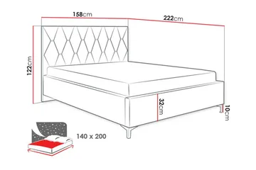 Boisdale Sengeramme 140x200 cm - Møbler - Senge - Sengeramme & sengestel