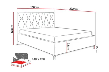 Boisdale Sengeramme 140x200 cm - Møbler - Senge - Sengeramme & sengestel