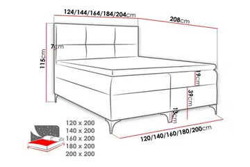 Boisdale Sengeramme 140x200 cm - Møbler - Senge - Sengeramme & sengestel