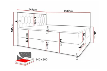 Boisdale Sengeramme 140x200 cm - Møbler - Senge - Sengeramme & sengestel