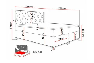 Boisdale Sengeramme 140x200 cm - Møbler - Senge - Sengeramme & sengestel