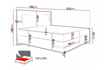 Boisdale Sengeramme 140x200 cm - Møbler - Senge - Sengeramme & sengestel