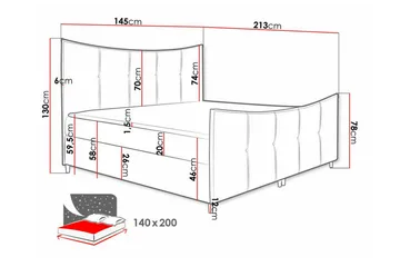 Boisdale Sengeramme 140x200 cm - Møbler - Senge - Sengeramme & sengestel