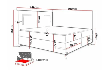 Boisdale Sengeramme 140x200 cm - Møbler - Senge - Sengeramme & sengestel