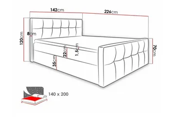 Boisdale Sengeramme 140x200 cm - Møbler - Senge - Sengeramme & sengestel
