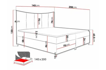 Boisdale Sengeramme 140x200 cm - Møbler - Senge - Sengeramme & sengestel