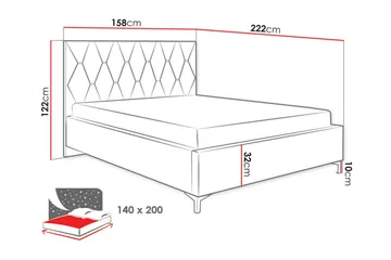 Boisdale Sengeramme 140x200 cm - Møbler - Senge - Sengeramme & sengestel