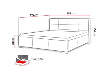 Boisdale Sengeramme 140x200 cm - Møbler - Senge - Sengeramme & sengestel