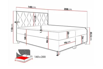 Boisdale Sengeramme 140x200 cm - Møbler - Senge - Sengeramme & sengestel