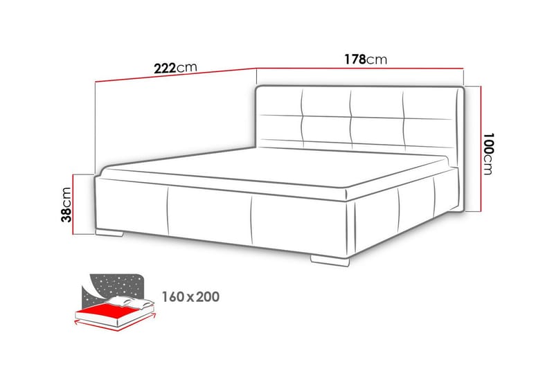 Boisdale Sengeramme 160x200 cm - Beige - Møbler - Senge - Sengeramme & sengestel