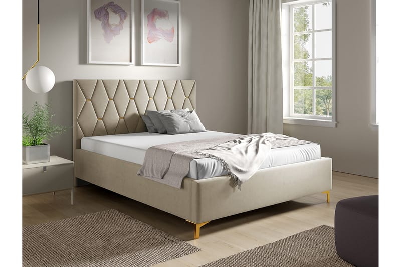 Boisdale Sengeramme 160x200 cm - Beige - Sengeramme & sengestel