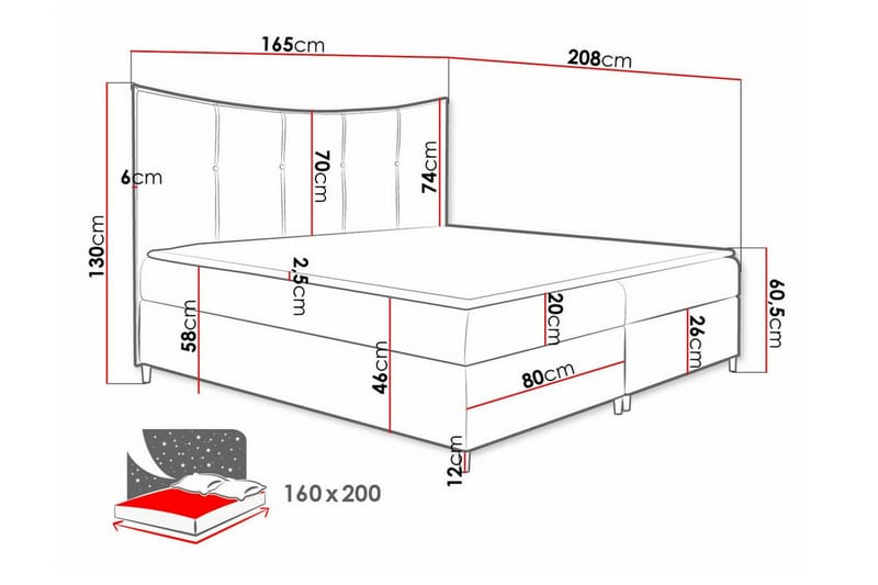 Boisdale Sengeramme 160x200 cm - Gul - Møbler - Senge - Sengeramme & sengestel