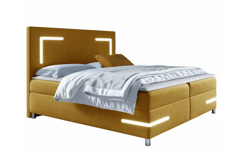 Boisdale Sengeramme 160x200 cm - Gul - Møbler - Senge - Sengeramme & sengestel
