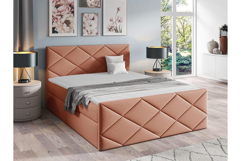 Boisdale Sengeramme 160x200 cm - Lys Orange - Møbler - Senge - Sengeramme & sengestel