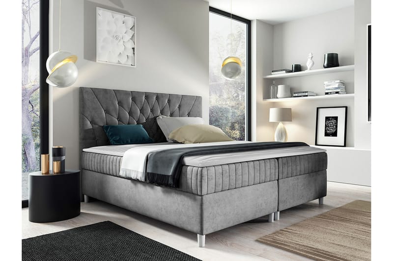 Boisdale Sengeramme 160x200 cm - Lysegrå - Møbler - Senge - Sengeramme & sengestel