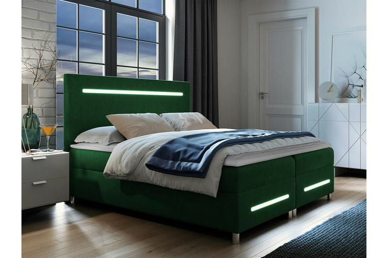 Boisdale Sengeramme 160x200 cm - Mørkegrøn - Sengeramme & sengestel