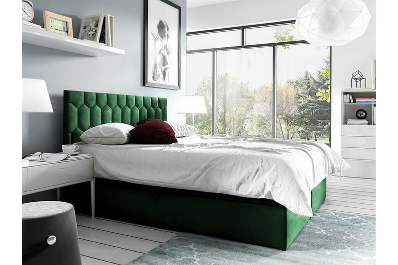 Boisdale Sengeramme 160x200 cm - Mørkegrøn - Sengeramme & sengestel