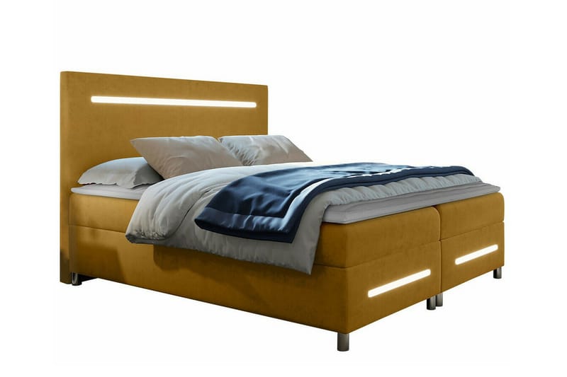 Boisdale Sengeramme 160x200 cm - Mørkegul - Møbler - Senge - Sengeramme & sengestel